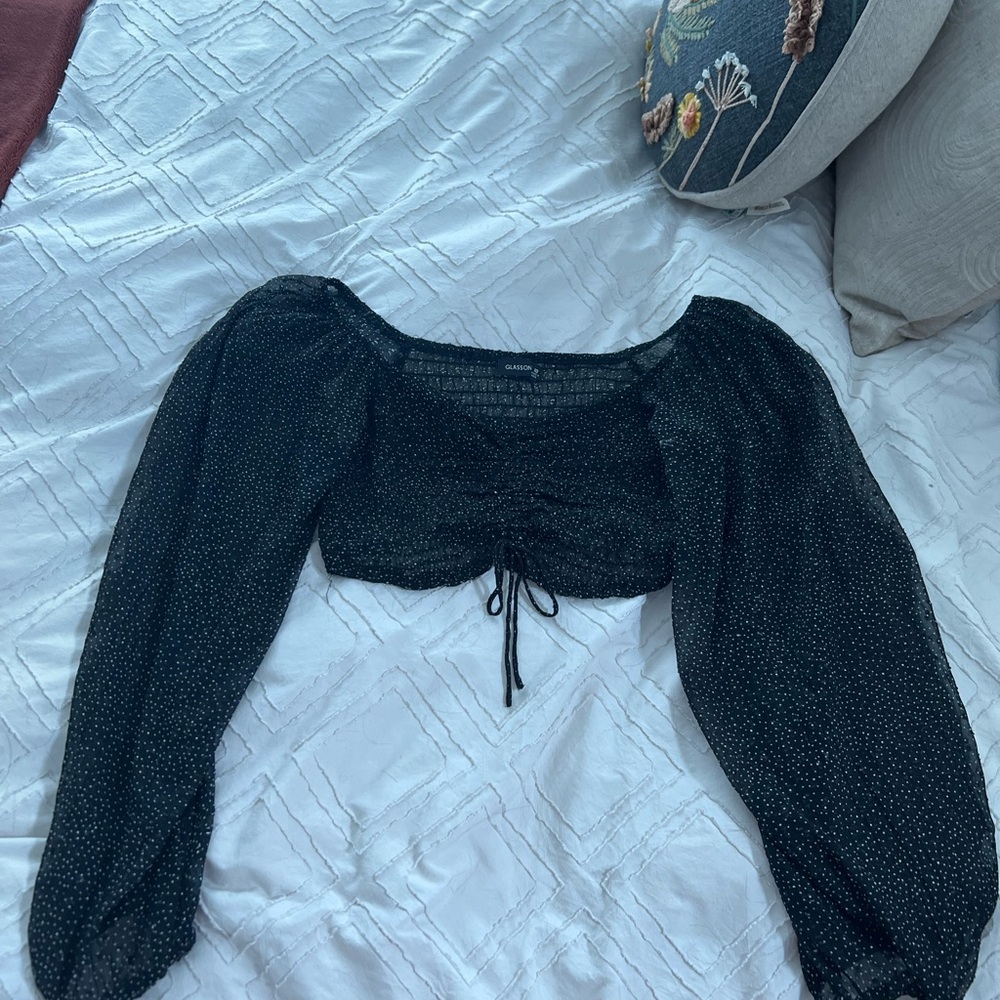 Black Ruched Women's Top